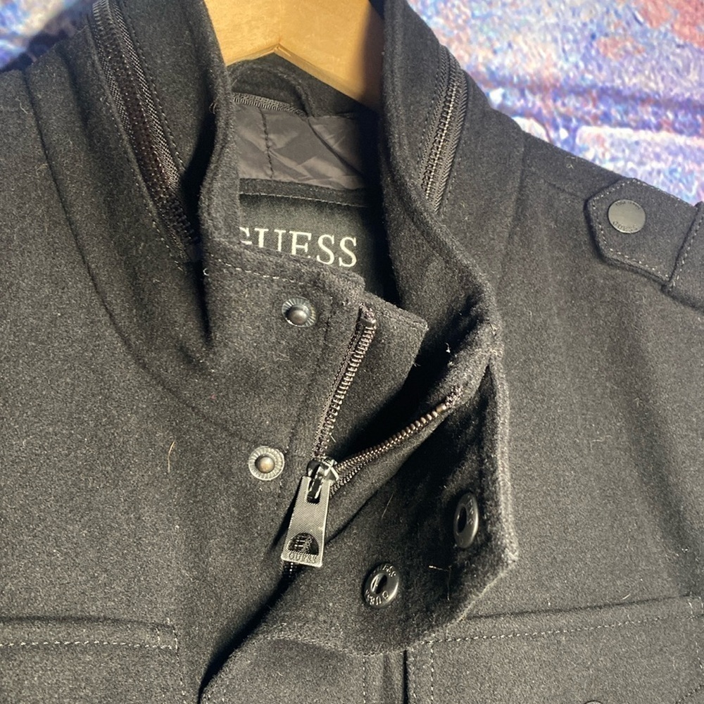 Guess Men’s Formal Jacket Quilted Black Medium - Picture 3 of 8